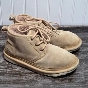 UGG Women's Tan Suede Neumel Chukka Lace Up Ankle Comfort Boots Size 8